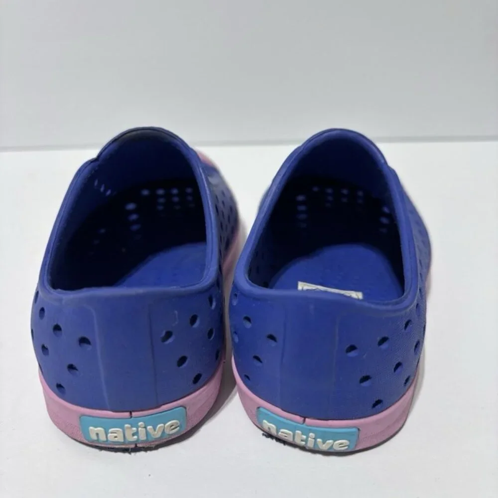 Native Toddlers’ Jefferson, Blue/Pink Slip-On Shoes, Size 8 M